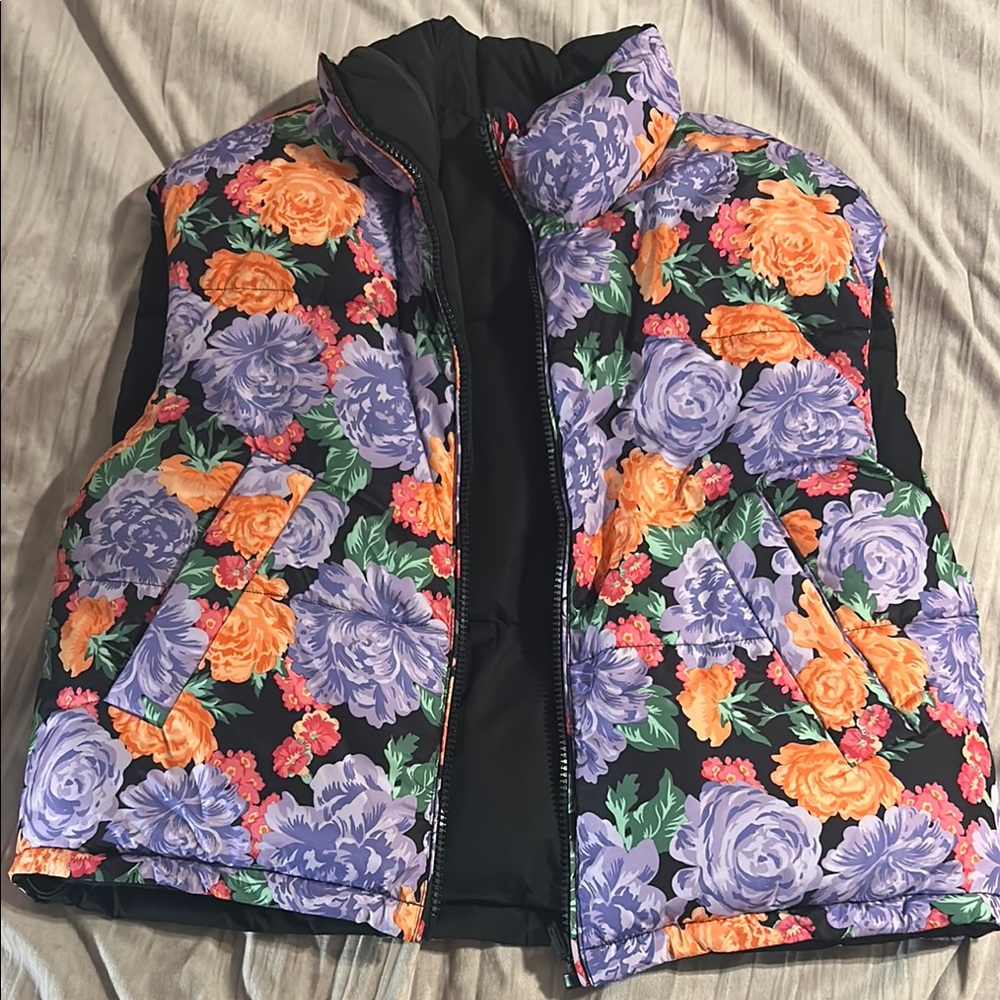 Floral Puffer Vest